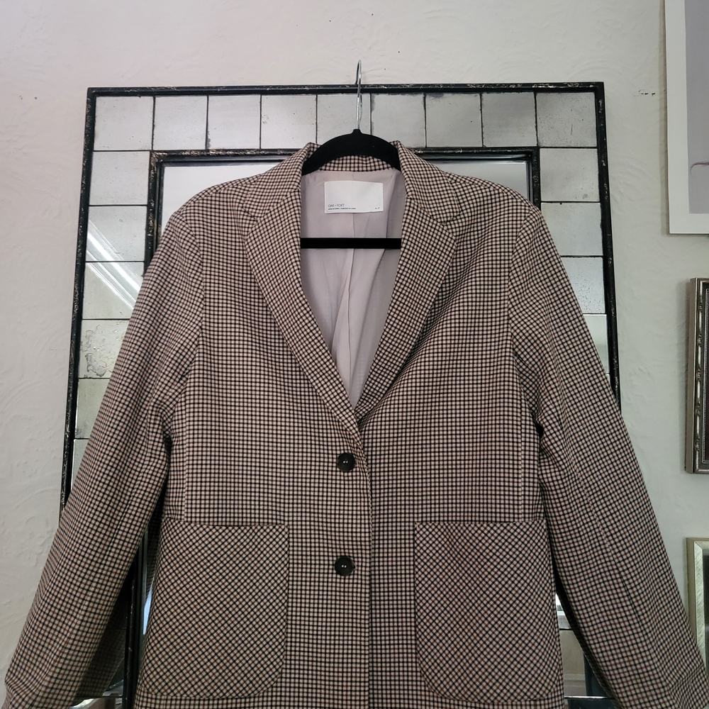 OAK + FORT Plaid Blazer